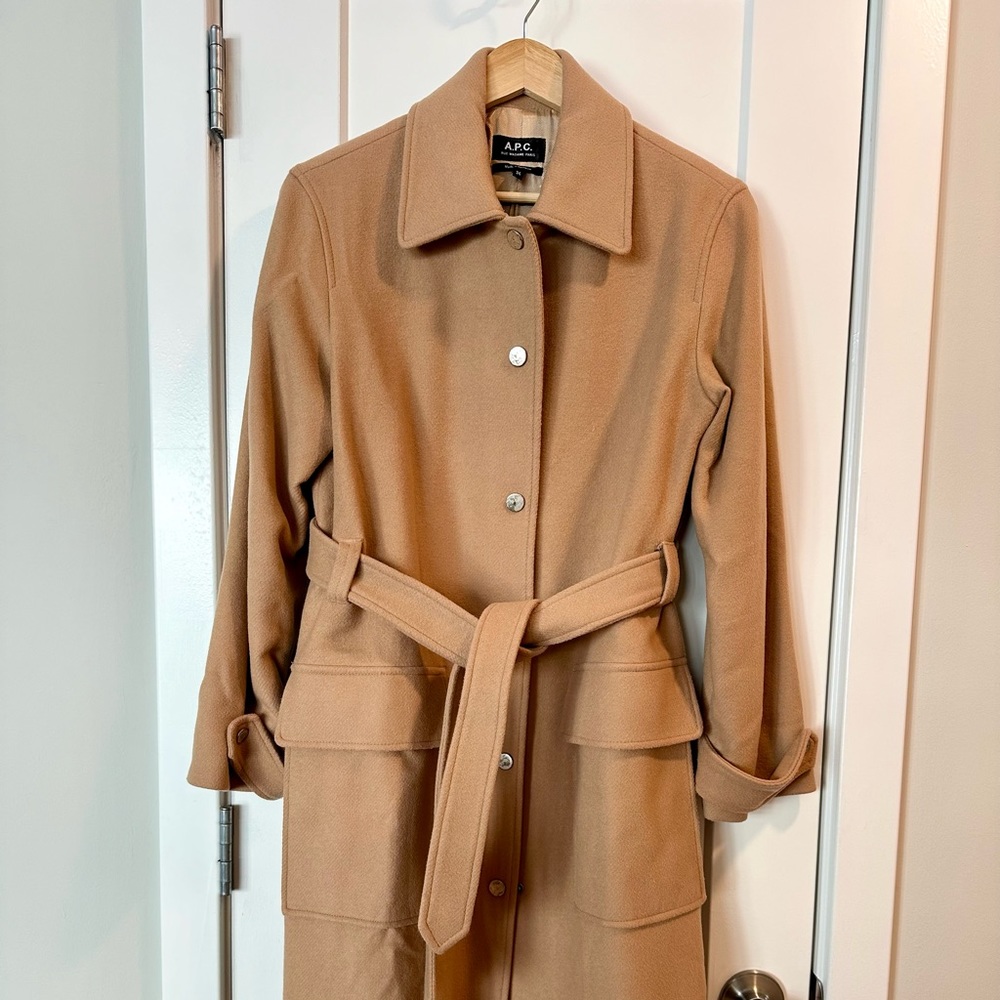 A.P.C. Wool Angelita Coat, Rosy Beige, Size 34